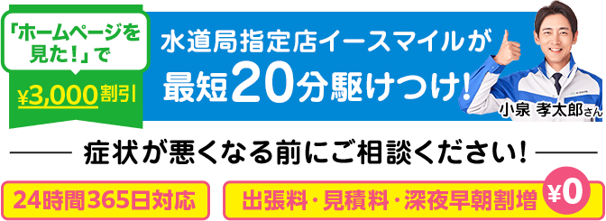 「ホームページを見た」で3,000円割引！