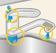 蛇口が水漏れしている