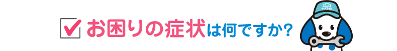 お困りの症状は何ですか？