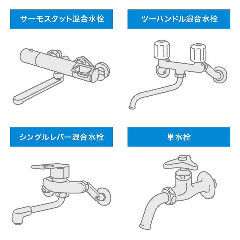お風呂の水栓の種類