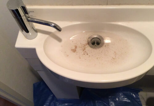 トイレ洗面つまり除去:施工事例before写真